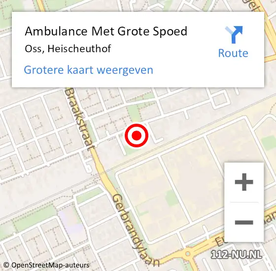 Locatie op kaart van de 112 melding: Ambulance Met Grote Spoed Naar Oss, Heischeuthof op 4 maart 2019 19:08