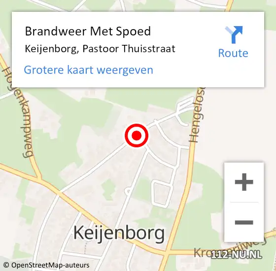 Locatie op kaart van de 112 melding: Brandweer Met Spoed Naar Keijenborg, Pastoor Thuisstraat op 4 maart 2019 19:14