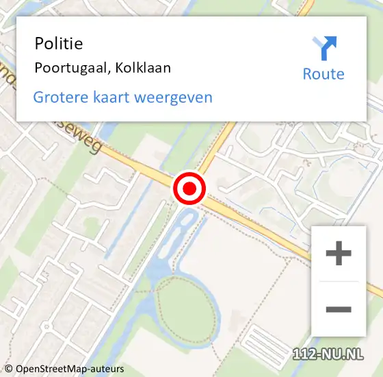 Locatie op kaart van de 112 melding: Politie Poortugaal, Kolklaan op 4 maart 2019 19:16