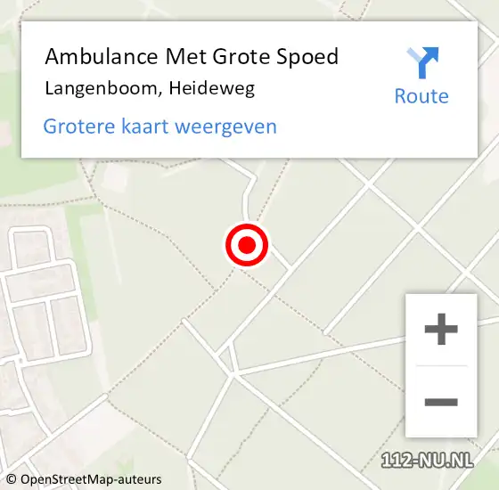 Locatie op kaart van de 112 melding: Ambulance Met Grote Spoed Naar Langenboom, Heideweg op 4 maart 2019 19:21