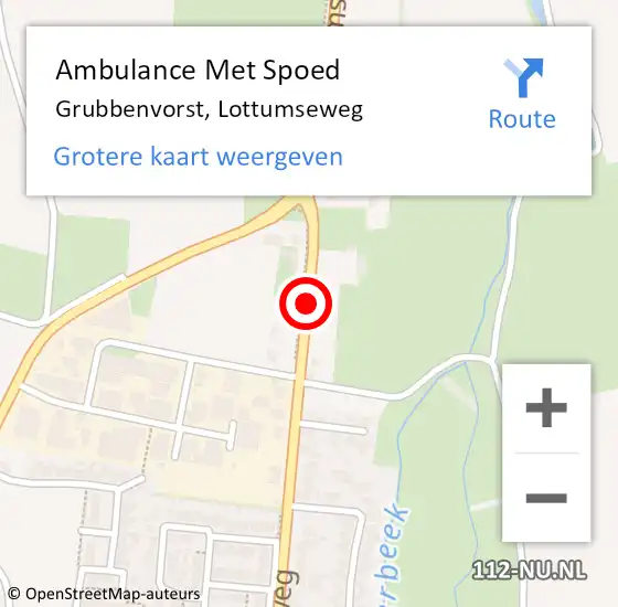 Locatie op kaart van de 112 melding: Ambulance Met Spoed Naar Grubbenvorst, Lottumseweg op 4 maart 2019 20:12