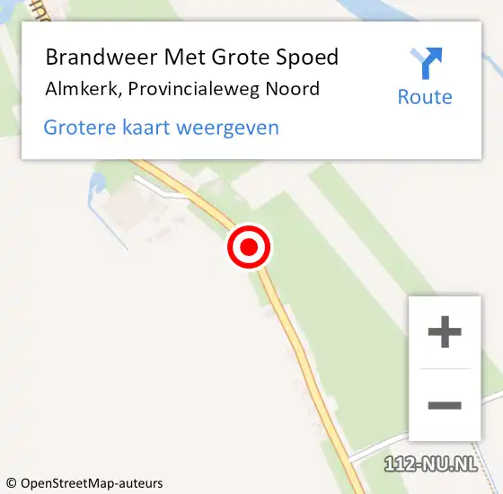 Locatie op kaart van de 112 melding: Brandweer Met Grote Spoed Naar Almkerk, Provincialeweg Noord op 5 maart 2019 10:26