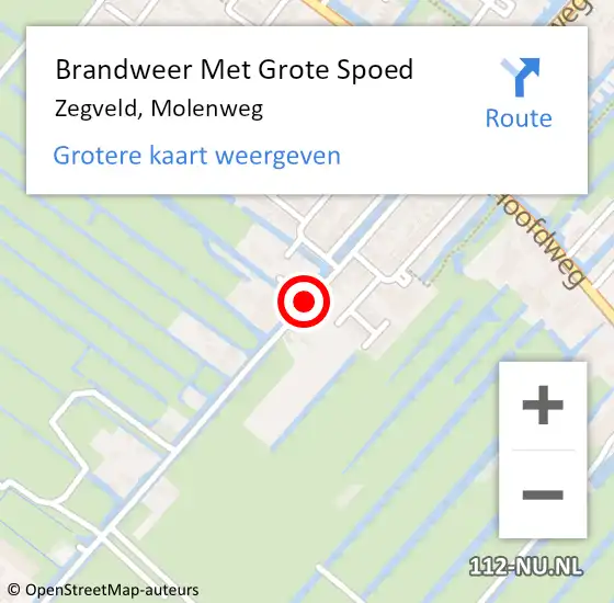 Locatie op kaart van de 112 melding: Brandweer Met Grote Spoed Naar Zegveld, Molenweg op 5 maart 2019 15:21