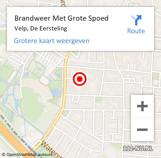 Locatie op kaart van de 112 melding: Brandweer Met Grote Spoed Naar Velp, De Eersteling op 5 maart 2019 16:19