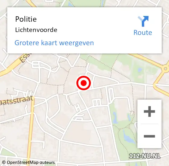 Locatie op kaart van de 112 melding: Politie Lichtenvoorde op 5 maart 2019 17:29