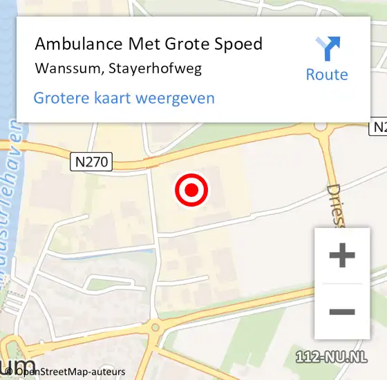 Locatie op kaart van de 112 melding: Ambulance Met Grote Spoed Naar Wanssum, Stayerhofweg op 25 maart 2014 13:33