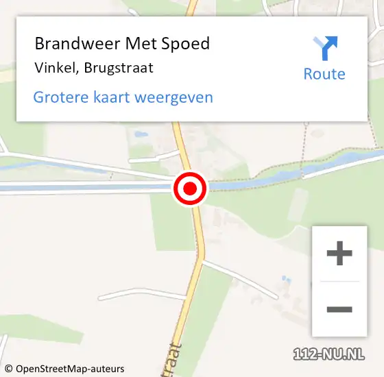 Locatie op kaart van de 112 melding: Brandweer Met Spoed Naar Vinkel, Brugstraat op 5 maart 2019 21:12