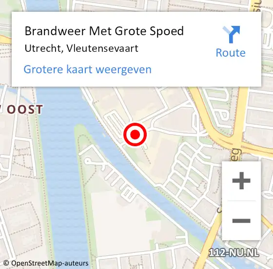 Locatie op kaart van de 112 melding: Brandweer Met Grote Spoed Naar Utrecht, Vleutensevaart op 6 maart 2019 00:16