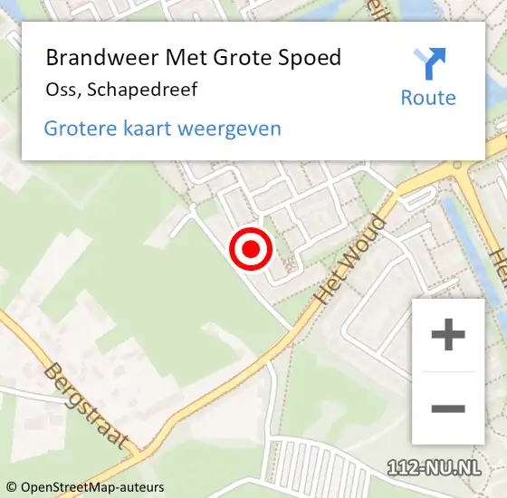 Locatie op kaart van de 112 melding: Brandweer Met Grote Spoed Naar Oss, Schapedreef op 6 maart 2019 00:49