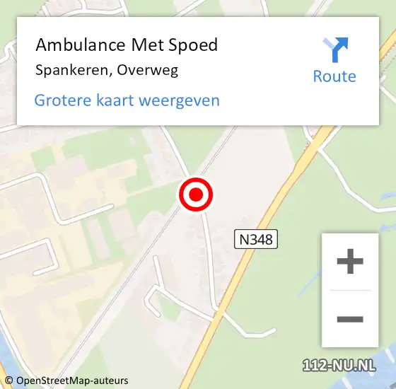 Locatie op kaart van de 112 melding: Ambulance Met Spoed Naar Spankeren, Overweg op 6 maart 2019 08:07