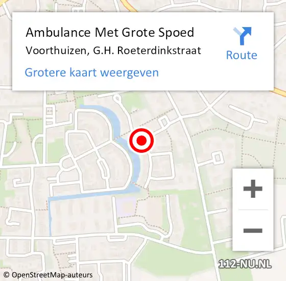 Locatie op kaart van de 112 melding: Ambulance Met Grote Spoed Naar Voorthuizen, G.H. Roeterdinkstraat op 6 maart 2019 08:29