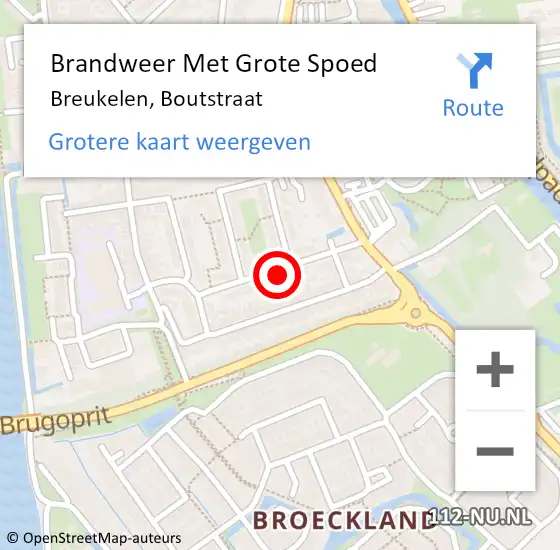 Locatie op kaart van de 112 melding: Brandweer Met Grote Spoed Naar Breukelen, Boutstraat op 6 maart 2019 08:44