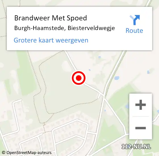 Locatie op kaart van de 112 melding: Brandweer Met Spoed Naar Burgh-Haamstede, Biesterveldwegje op 6 maart 2019 08:45