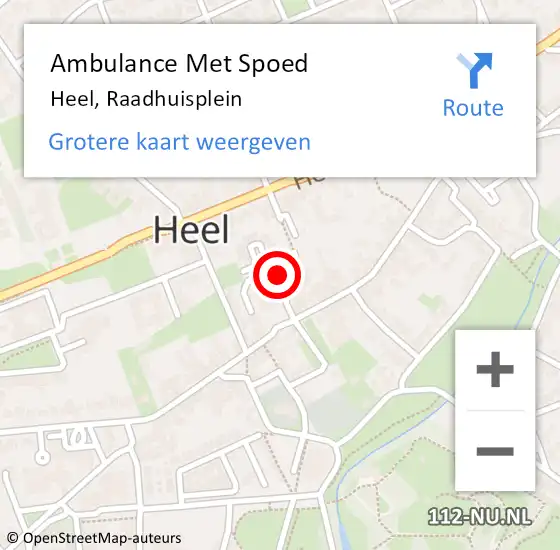 Locatie op kaart van de 112 melding: Ambulance Met Spoed Naar Heel, Raadhuisplein op 6 maart 2019 11:05