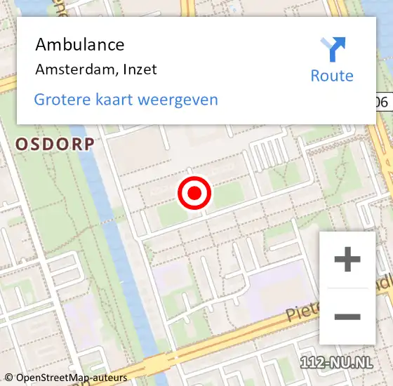 Locatie op kaart van de 112 melding: Ambulance Amsterdam, Inzet op 6 maart 2019 11:43