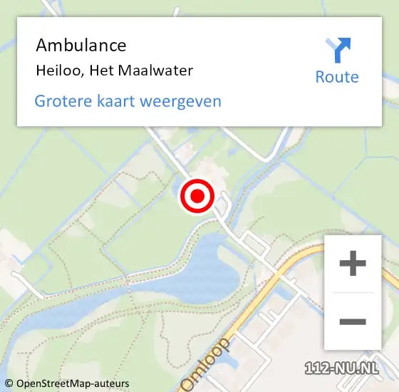 Locatie op kaart van de 112 melding: Ambulance Heiloo, Het Maalwater op 6 maart 2019 12:31