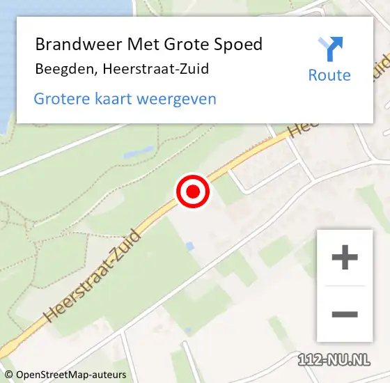 Locatie op kaart van de 112 melding: Brandweer Met Grote Spoed Naar Beegden, Heerstraat-Zuid op 6 maart 2019 13:02