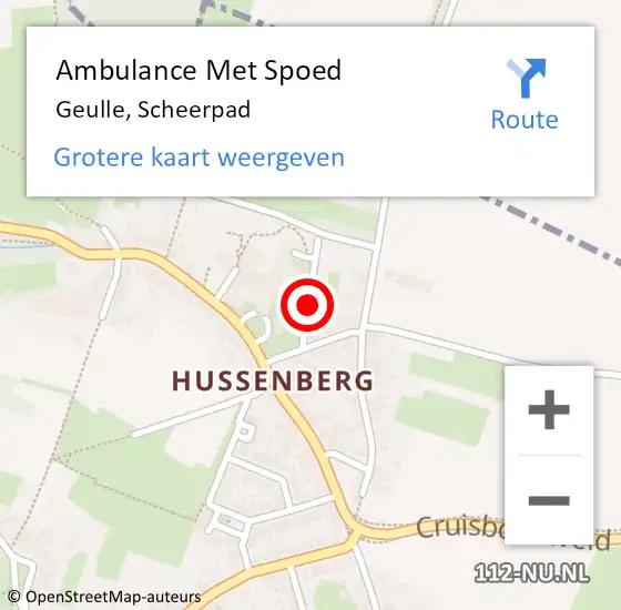 Locatie op kaart van de 112 melding: Ambulance Met Spoed Naar Geulle, Scheerpad op 25 maart 2014 14:33