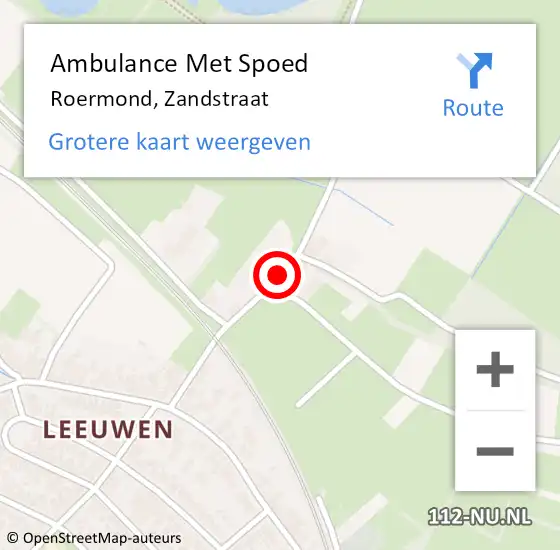 Locatie op kaart van de 112 melding: Ambulance Met Spoed Naar Roermond, Zandstraat op 6 maart 2019 18:15
