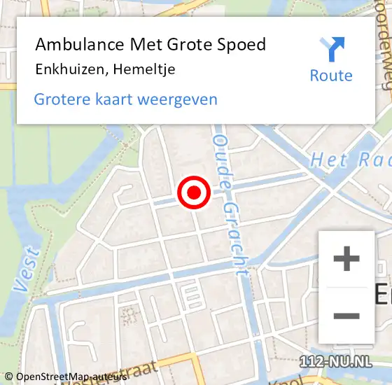 Locatie op kaart van de 112 melding: Ambulance Met Grote Spoed Naar Enkhuizen, Hemeltje op 6 maart 2019 18:25