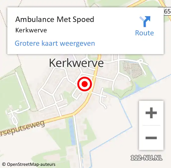 Locatie op kaart van de 112 melding: Ambulance Met Spoed Naar Kerkwerve op 6 maart 2019 20:16