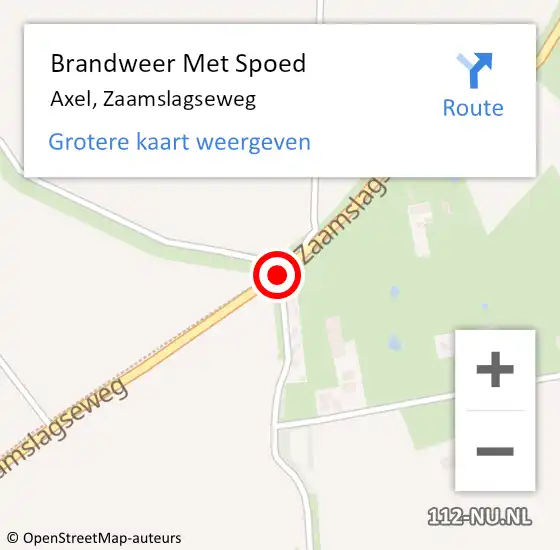 Locatie op kaart van de 112 melding: Brandweer Met Spoed Naar Axel, Zaamslagseweg op 6 maart 2019 22:23