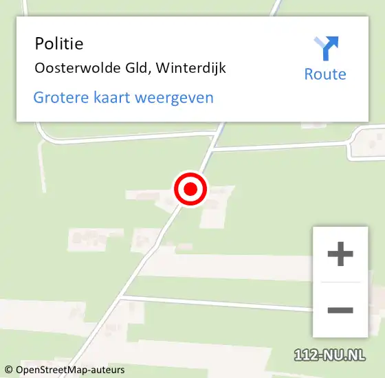 Locatie op kaart van de 112 melding: Politie Oosterwolde Gld, Winterdijk op 6 maart 2019 23:56