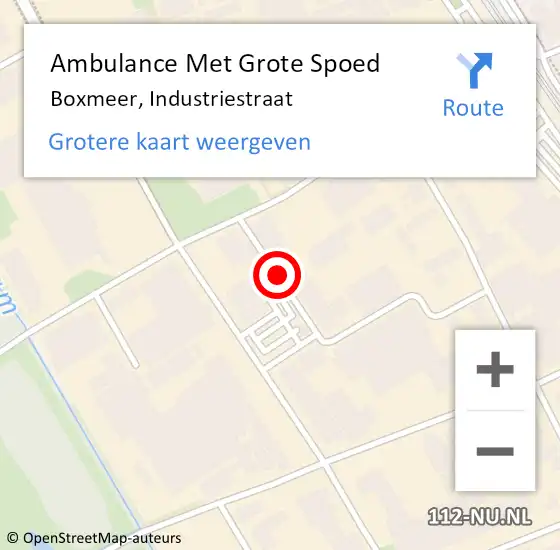 Locatie op kaart van de 112 melding: Ambulance Met Grote Spoed Naar Boxmeer, Industriestraat op 7 maart 2019 07:17