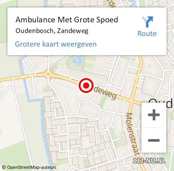 Locatie op kaart van de 112 melding: Ambulance Met Grote Spoed Naar Oudenbosch, Zandeweg op 7 maart 2019 07:23