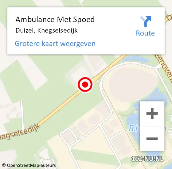 Locatie op kaart van de 112 melding: Ambulance Met Spoed Naar Duizel, Knegselsedijk op 7 maart 2019 07:38