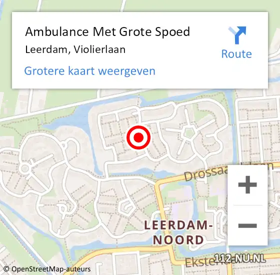 Locatie op kaart van de 112 melding: Ambulance Met Grote Spoed Naar Leerdam, Violierlaan op 7 maart 2019 08:20