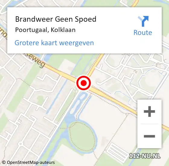 Locatie op kaart van de 112 melding: Brandweer Geen Spoed Naar Poortugaal, Kolklaan op 7 maart 2019 08:45