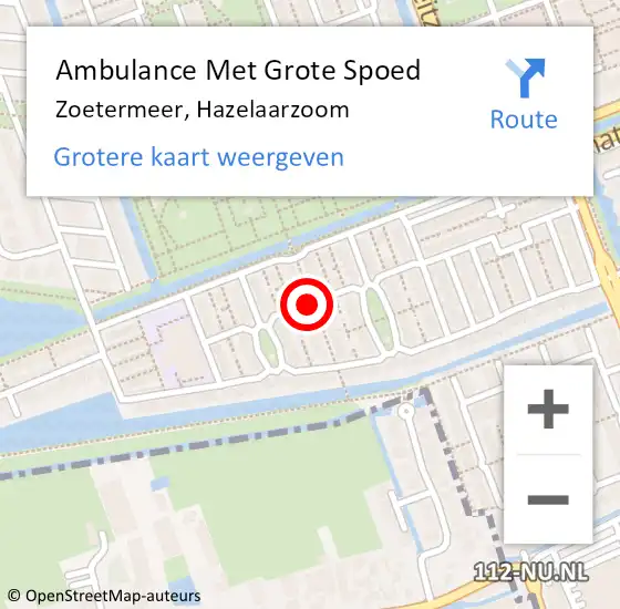 Locatie op kaart van de 112 melding: Ambulance Met Grote Spoed Naar Zoetermeer, Hazelaarzoom op 7 maart 2019 09:06