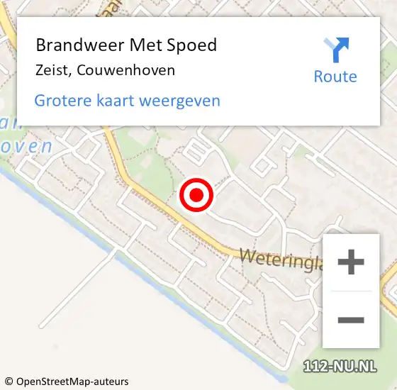 Locatie op kaart van de 112 melding: Brandweer Met Spoed Naar Zeist, Couwenhoven op 7 maart 2019 11:05