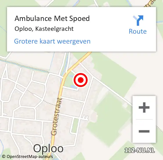 Locatie op kaart van de 112 melding: Ambulance Met Spoed Naar Oploo, Kasteelgracht op 7 maart 2019 13:04