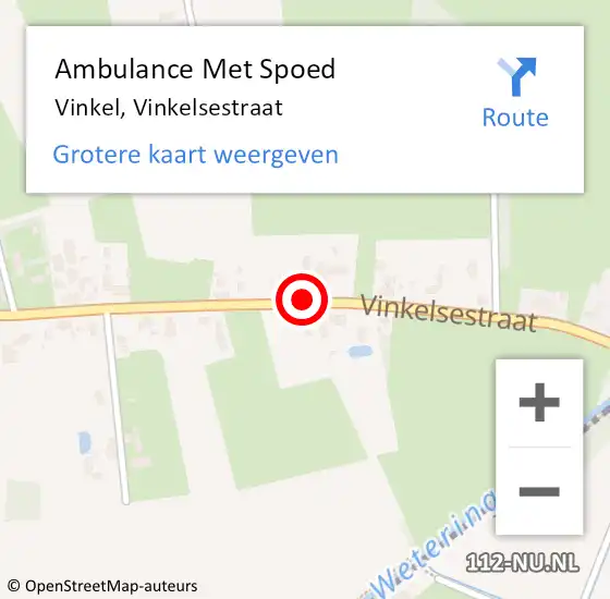 Locatie op kaart van de 112 melding: Ambulance Met Spoed Naar Vinkel, Vinkelsestraat op 7 maart 2019 13:10