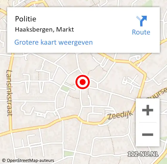 Locatie op kaart van de 112 melding: Politie Haaksbergen, Markt op 7 maart 2019 13:48