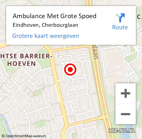Locatie op kaart van de 112 melding: Ambulance Met Grote Spoed Naar Eindhoven, Cherbourglaan op 7 maart 2019 14:13