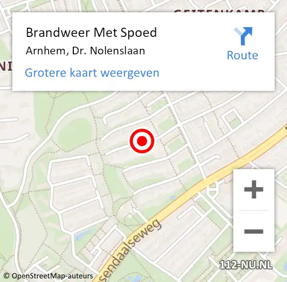 Locatie op kaart van de 112 melding: Brandweer Met Spoed Naar Arnhem, Dr. Nolenslaan op 7 maart 2019 14:59