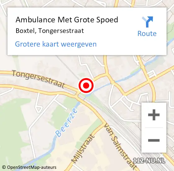 Locatie op kaart van de 112 melding: Ambulance Met Grote Spoed Naar Boxtel, Tongersestraat op 7 maart 2019 17:01