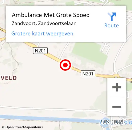 Locatie op kaart van de 112 melding: Ambulance Met Grote Spoed Naar Zandvoort, Zandvoortselaan op 7 maart 2019 17:17