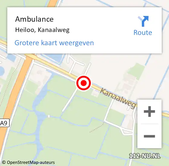Locatie op kaart van de 112 melding: Ambulance Heiloo, Kanaalweg op 7 maart 2019 18:43