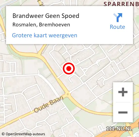 Locatie op kaart van de 112 melding: Brandweer Geen Spoed Naar Rosmalen, Bremhoeven op 7 maart 2019 18:47