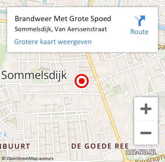 Locatie op kaart van de 112 melding: Brandweer Met Grote Spoed Naar Sommelsdijk, Van Aerssenstraat op 25 maart 2014 16:35