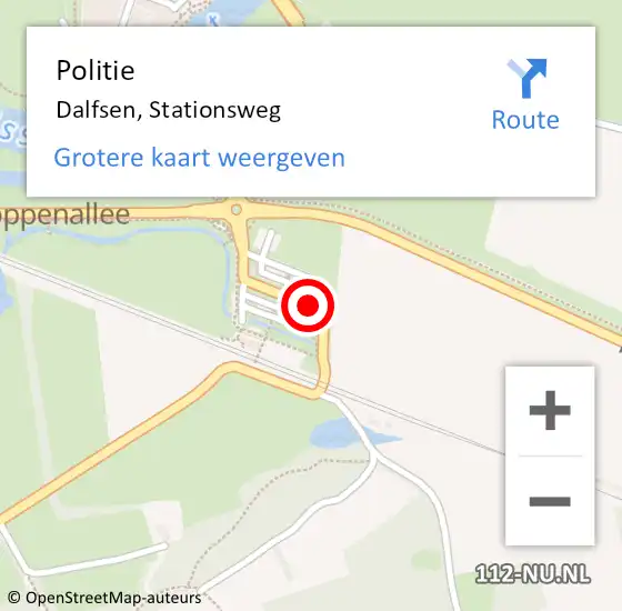 Locatie op kaart van de 112 melding: Politie Dalfsen, Stationsweg op 7 maart 2019 19:08