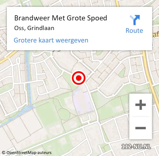 Locatie op kaart van de 112 melding: Brandweer Met Grote Spoed Naar Oss, Grindlaan op 7 maart 2019 20:35