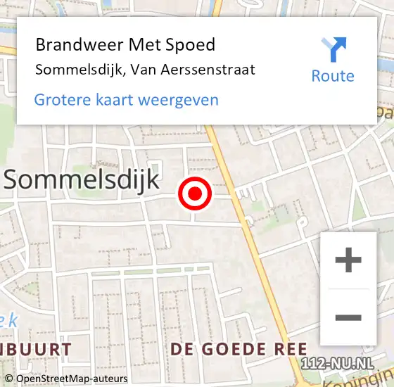 Locatie op kaart van de 112 melding: Brandweer Met Spoed Naar Sommelsdijk, Van Aerssenstraat op 25 maart 2014 16:46