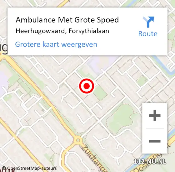 Locatie op kaart van de 112 melding: Ambulance Met Grote Spoed Naar Heerhugowaard, Forsythialaan op 7 maart 2019 21:45
