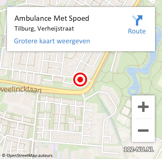 Locatie op kaart van de 112 melding: Ambulance Met Spoed Naar Tilburg, Verheijstraat op 25 maart 2014 16:50