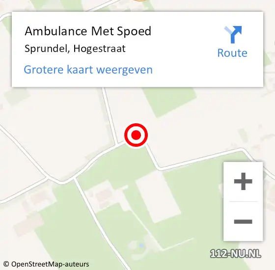 Locatie op kaart van de 112 melding: Ambulance Met Spoed Naar Sprundel, Hogestraat op 8 maart 2019 00:36